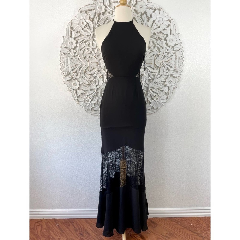 {Fame and Partners} Chantilly Lace-Inset Floor Length Mermaid Gown, Size 0, NWT